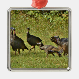 Wild Turkey, Camouflage colors Metal Ornament