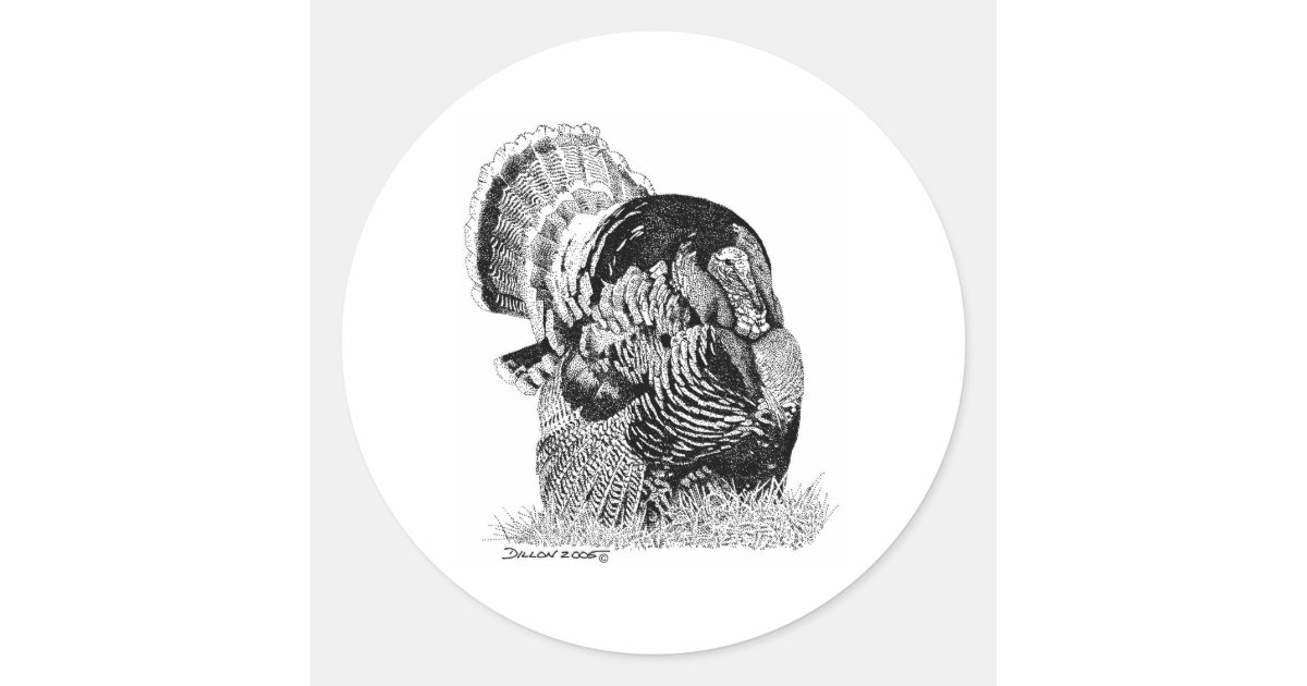 Wild Turkey Classic Round Sticker | Zazzle