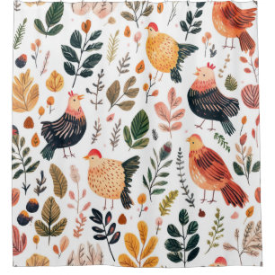 Wild Turkey Feather Wildlife Pattern Shower Curtain