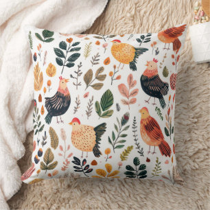 Wild Turkey Feather Wildlife Pattern Throw Pillow