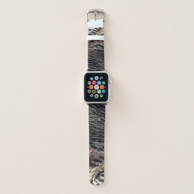 Wild Turkey Feathers I Abstract Nature Design Apple Watch Band (Front)