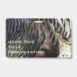 Wild Turkey Feathers I Abstract Nature Design Badge