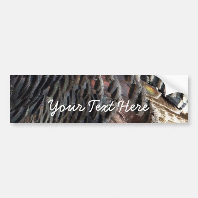 Wild Turkey Feathers I Abstract Nature Design Bumper Sticker (Front)