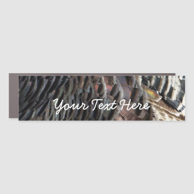 Wild Turkey Feathers I Abstract Nature Design Car Magnet (Front)