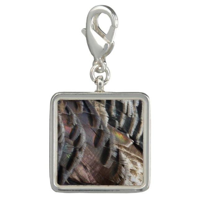 Wild Turkey Feathers I Abstract Nature Design Charm (Front)