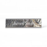 Wild Turkey Feathers I Abstract Nature Design Desk Name Plate
