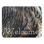 Wild Turkey Feathers I Abstract Nature Design Door Sign