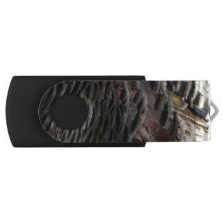 Wild Turkey Feathers I Abstract Nature Design Flash Drive