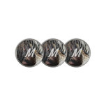 Wild Turkey Feathers I Abstract Nature Design Golf Ball Marker