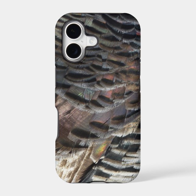 Wild Turkey Feathers I Abstract Nature Design iPhone Case (Back)