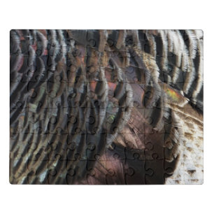 Wild Turkey Feathers I Abstract Nature Design Jigsaw Puzzle