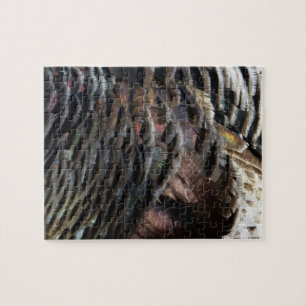 Wild Turkey Feathers I Abstract Nature Design Jigsaw Puzzle