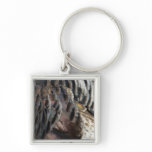 Wild Turkey Feathers I Abstract Nature Design Keychain