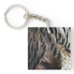 Wild Turkey Feathers I Abstract Nature Design Keychain