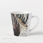 Wild Turkey Feathers I Abstract Nature Design Latte Mug