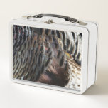 Wild Turkey Feathers I Abstract Nature Design Metal Lunch Box