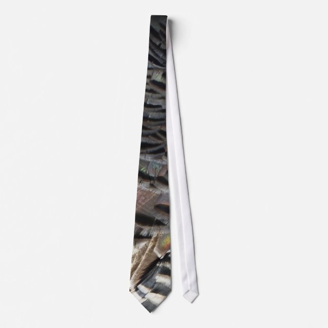 Wild Turkey Feathers I Abstract Nature Design Neck Tie (Front)