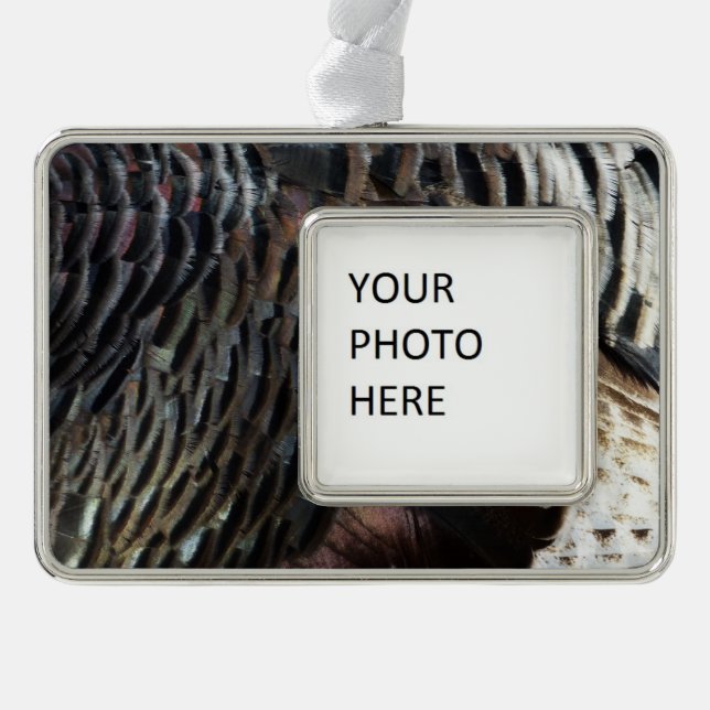 Wild Turkey Feathers I Abstract Nature Design Ornament (Front)