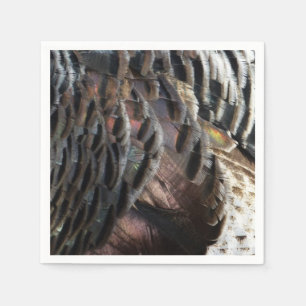 Wild Turkey Feathers I Abstract Nature Design Paper Napkins
