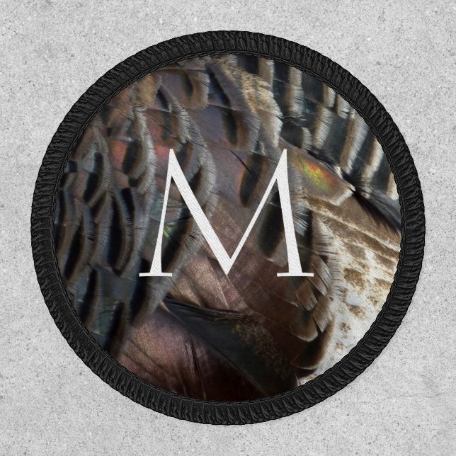 Wild Turkey Feathers I Abstract Nature Design Patch (Front)