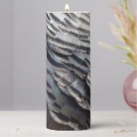 Wild Turkey Feathers I Abstract Nature Design Pillar Candle