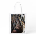 Wild Turkey Feathers I Abstract Nature Design Reusable Grocery Bag