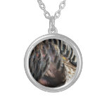 Wild Turkey Feathers I Abstract Nature Design Silver Plated Necklace