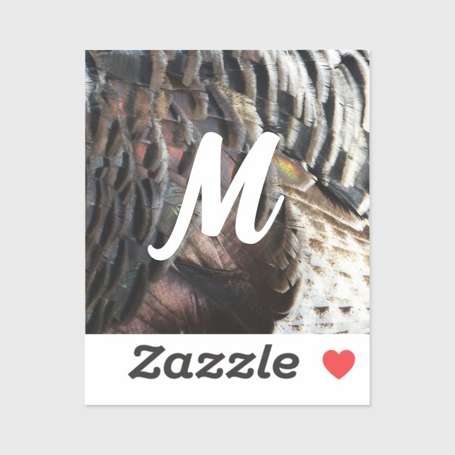 Wild Turkey Feathers I Abstract Nature Design Sticker (Sheet)