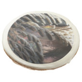 Wild Turkey Feathers I Abstract Nature Design Sugar Cookie (Angled)