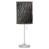 Wild Turkey Feathers I Abstract Nature Design Table Lamp (Left)