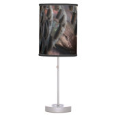 Wild Turkey Feathers I Abstract Nature Design Table Lamp (Front)