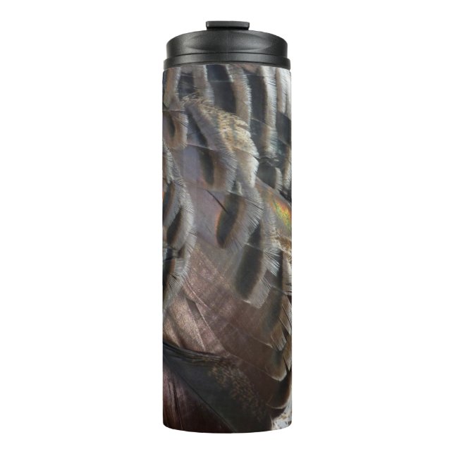 Wild Turkey Feathers I Abstract Nature Design Thermal Tumbler (Front)