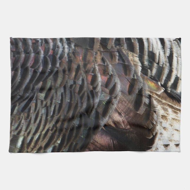Wild Turkey Feathers I Abstract Nature Design Towel (Horizontal)