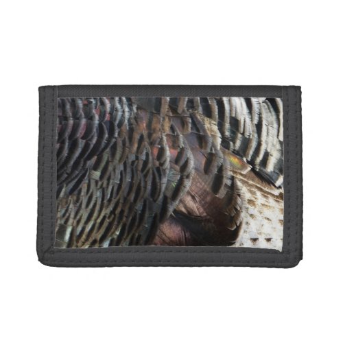 Wild Turkey Feathers I Abstract Nature Design Tri_fold Wallet
