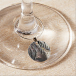 Wild Turkey Feathers I Abstract Nature Design Wine Glass Charm