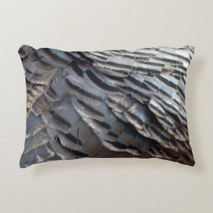 Wild Turkey Feathers II Abstract Nature Design Accent Pillow