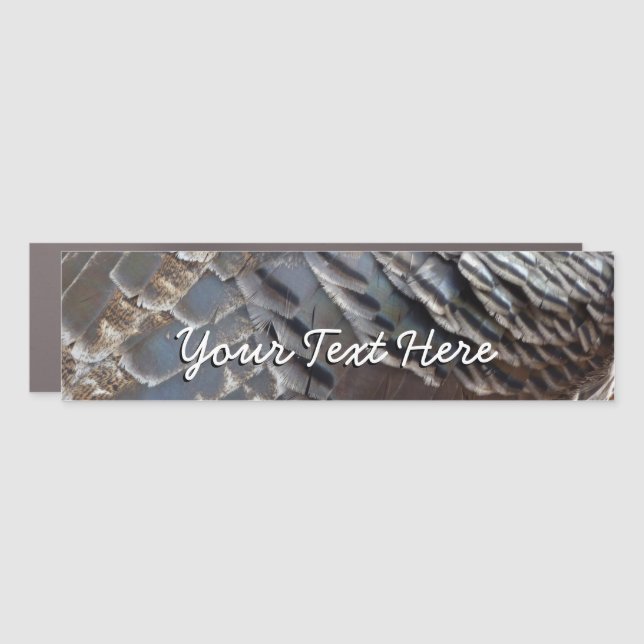 Wild Turkey Feathers II Abstract Nature Design Car Magnet (Front)