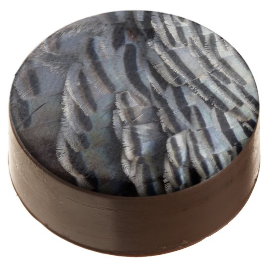 Wild Turkey Feathers II Abstract Nature Design Chocolate Covered Oreo (Angled)