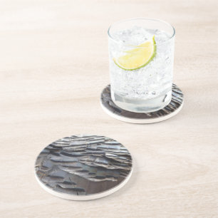 Wild Turkey Feathers II Abstract Nature Design Coaster