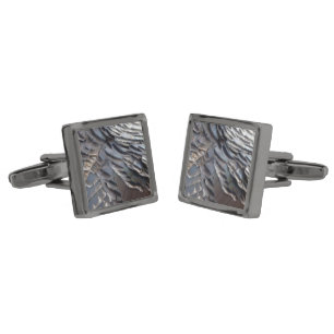 Wild Turkey Feathers II Abstract Nature Design Cufflinks
