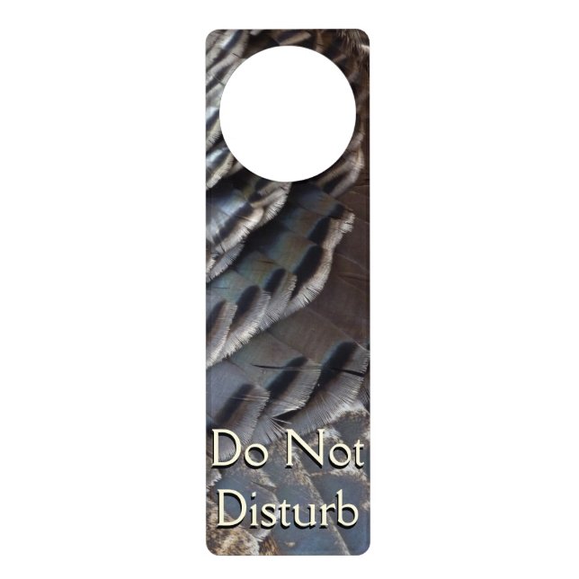 Wild Turkey Feathers II Abstract Nature Design Door Hanger (Front)