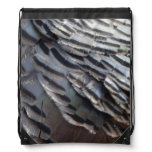 Wild Turkey Feathers II Abstract Nature Design Drawstring Bag
