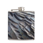 Wild Turkey Feathers II Abstract Nature Design Hip Flask