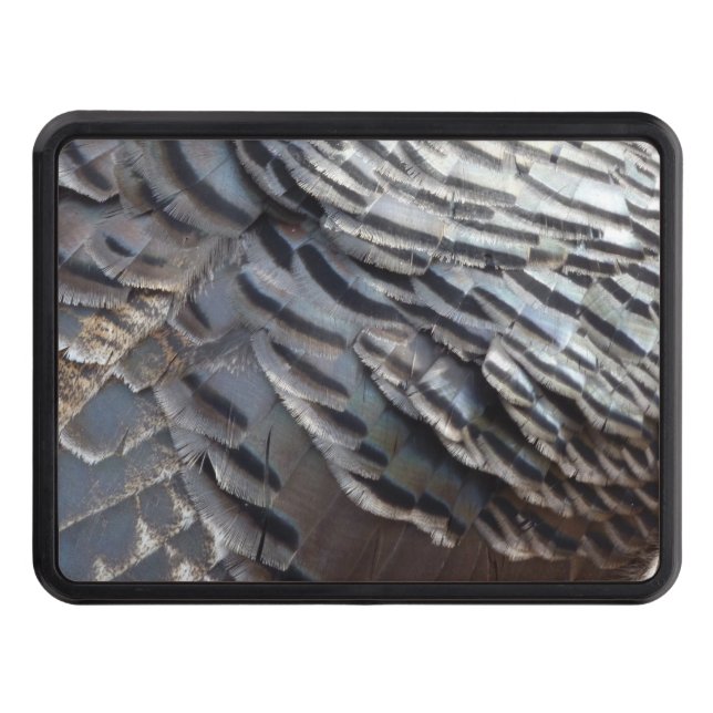 Wild Turkey Feathers II Abstract Nature Design Hitch Cover (Front)