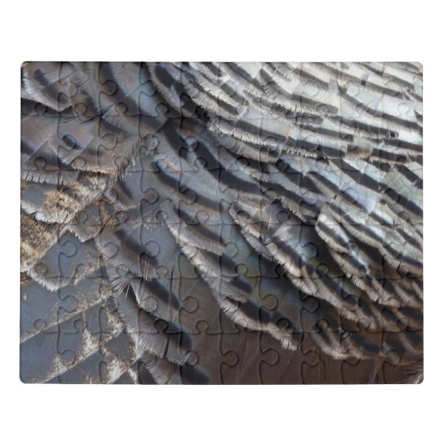 Wild Turkey Feathers II Abstract Nature Design Jigsaw Puzzle (Puzzle Horizontal)