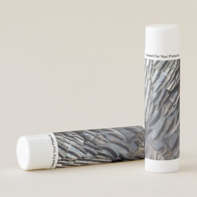 Wild Turkey Feathers II Abstract Nature Design Lip Balm (Front)