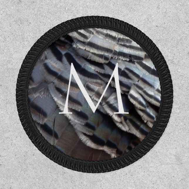 Wild Turkey Feathers II Abstract Nature Design Patch (Front)