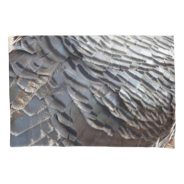 Wild Turkey Feathers II Abstract Nature Design Pillow Case (Front)