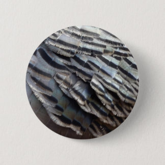 Wild Turkey Feathers II Abstract Nature Design Pinback Button