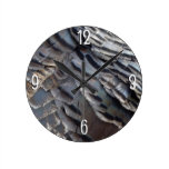 Wild Turkey Feathers II Abstract Nature Design Round Clock